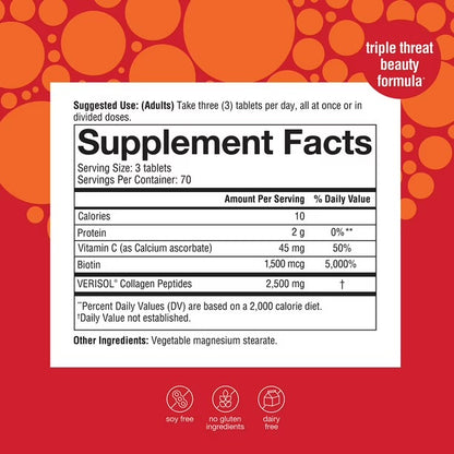 Youtheory Concentrated Effect Collagen with Verisol | 210 Tablets; Exp 07/2027