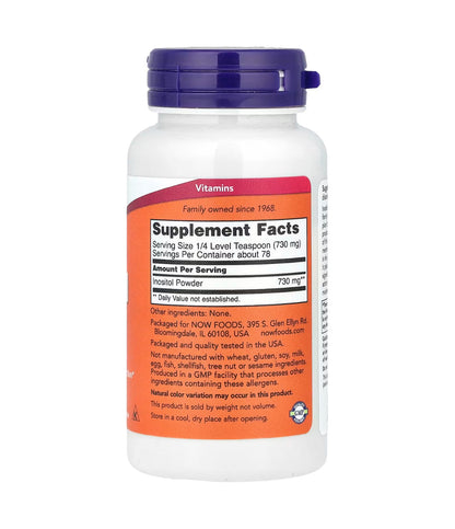 NOW Pure Inositol Powder | 730mg Myo-Inositol Per Serving | 78 Servings | Supports Healthy Membrane Function & Neurotransmitter Signaling | Cellular Health | 2oz/57g; Exp 08/2028