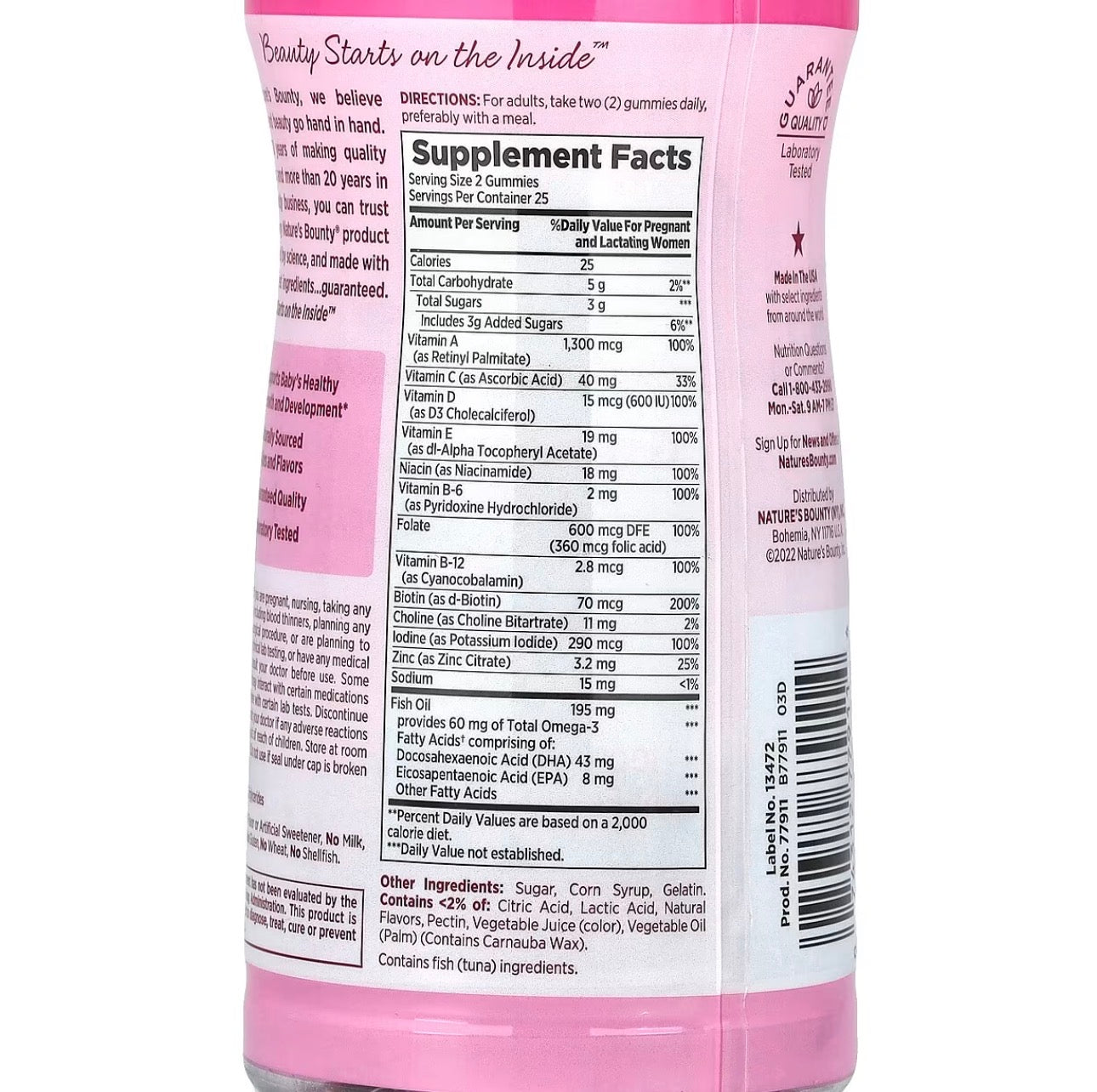 Nature's Bounty Optimal Solutions Essential Prenatal Gummies Mixed Berry Flavor | 50 Gummies; Exp 04/2027