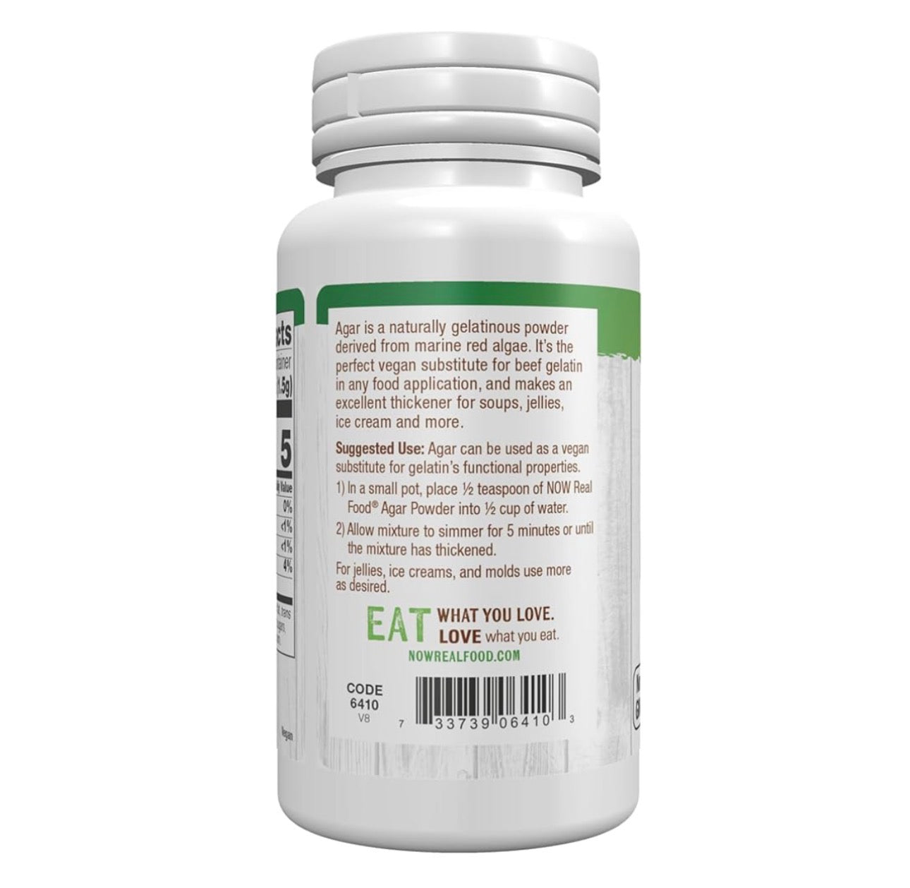 NOW Pure Agar Powder | Vegetarian Substitute for Gelatin | 2oz/57g; Exp 06/2029