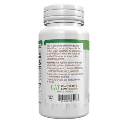 NOW Pure Agar Powder | Vegetarian Substitute for Gelatin | 2oz/57g; Exp 06/2029