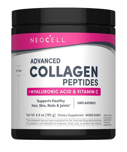 NeoCell Advanced Collagen Peptides Powder | Plus Hyaluronic Acid & Vitamin C | Hair, Skin, & Nails | 𝐅𝐨𝐫𝐦𝐞𝐫𝐥𝐲 𝐍𝐞𝐨𝐜𝐞𝐥𝐥 𝐒𝐮𝐩𝐞𝐫 𝐂𝐨𝐥𝐥𝐚𝐠𝐞𝐧 𝐏𝐥𝐮𝐬 | Unflavored~195g/6.9oz; Exp 04/2027
