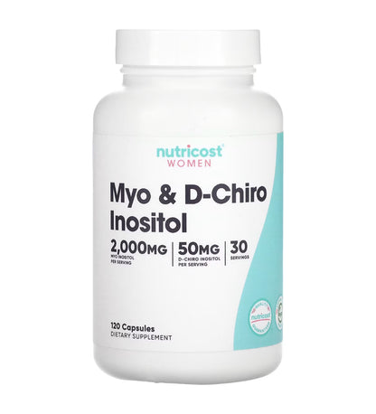 Myo & D-Chiro Inositol for Women 40:1 Ratio | Support Healthy Hormone Levels, Menstrual Cycles & Ovarian Health | 120 Capsules Exp 05/2029