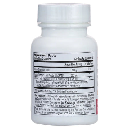 VH Essentials Probiotics With Prebiotics & Cranberry | For pH Balance, Vagina Odor Control, UTI Prevention & Improved Gut Health | 60 Capsules; [No Expiration Date Printed On It] - Old Packaging