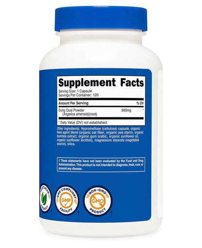 Nutricost Dong Quai 565mg | PMS Support | Promotes Women’s Health | 120 Capsules; Exp 10/2028