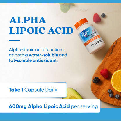 Doctor's Best Alpha-Lipoic Acid 600 | Supports Antioxidant Function & Glycemic Balance | Helps Regenerate Antioxidants | 60 Capsules; Exp 01/2027