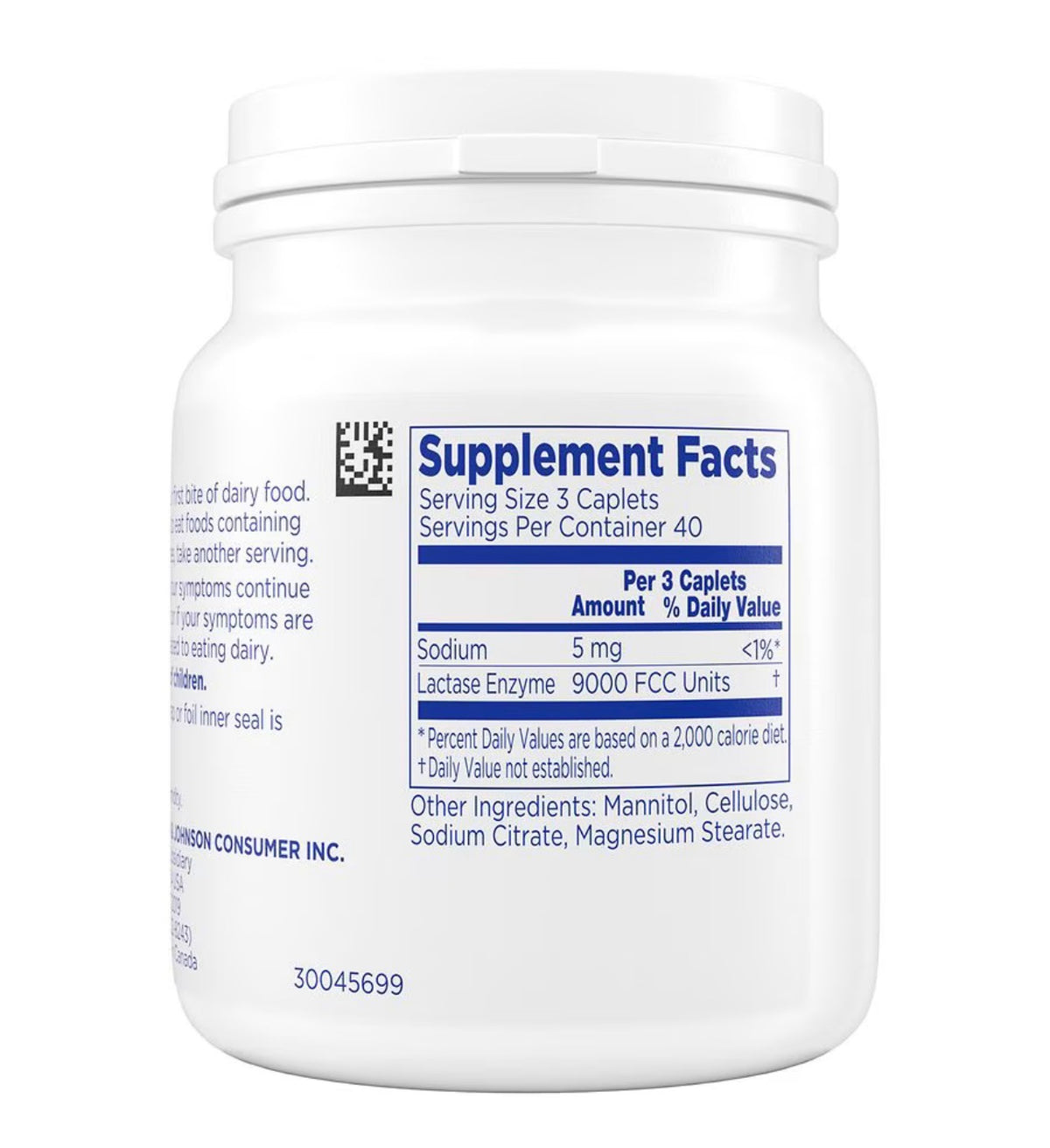 Lactaid Original Strength Lactase Enzyme | 9000 FCC Lactase Enzyme/Serving | 40 Servings | Prevents Gas, Bloating & Diarrhea Associated with Lactose Intolerance | Suitable for Adults & Children, Ages 4 & up
120 Caplets; Exp 02/2028