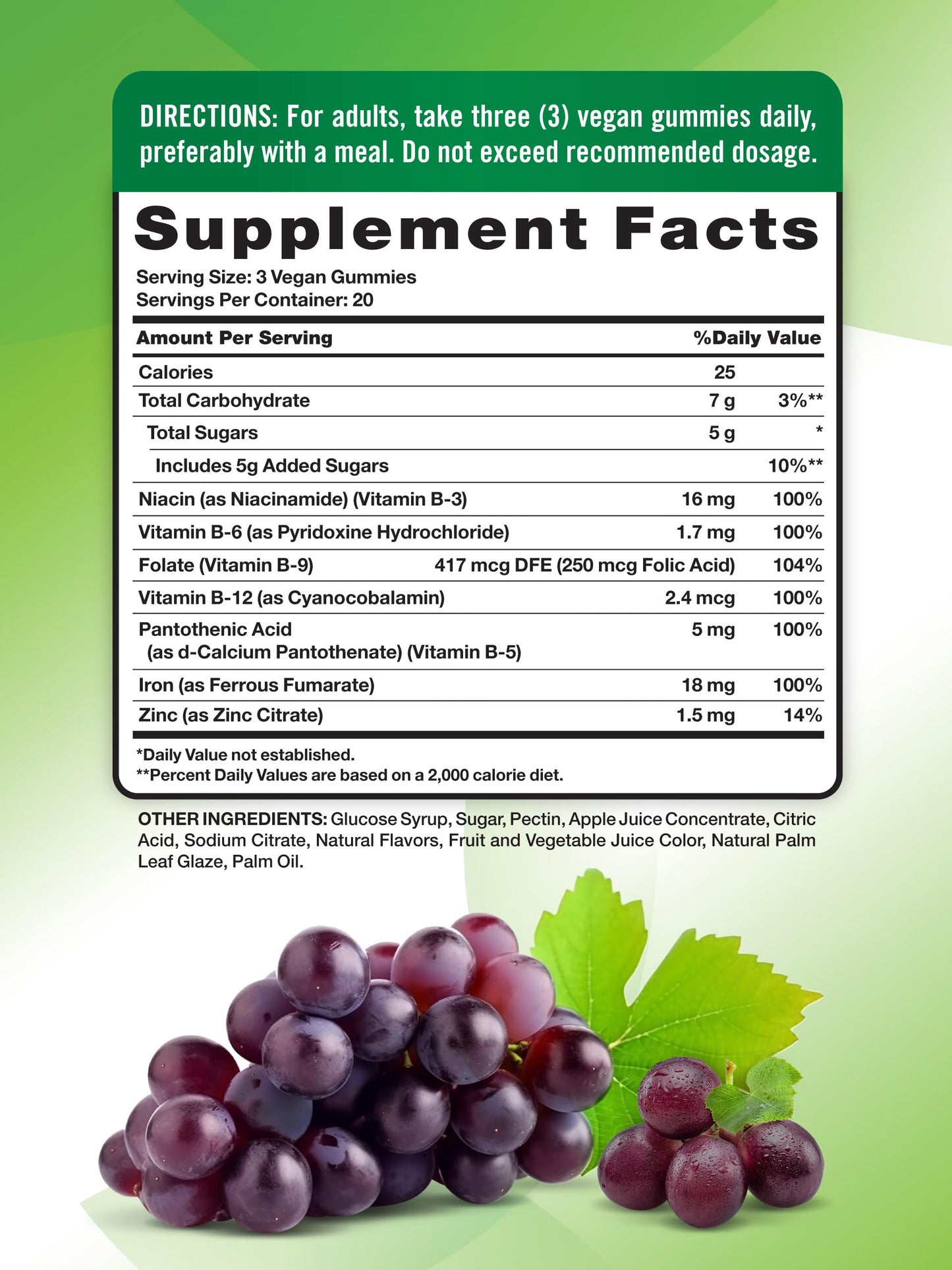 Natures Truth Iron Gummies | with Zinc & B Vitamins | Grape Flavor, 60 Gummies Exp 10/2025