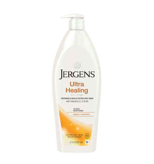 Jergens Ultra Healing Hand and Body Lotion | Extra Dry Skin Moisturizer | With Vitamins C, E, B5 | 21 oz/621 ml