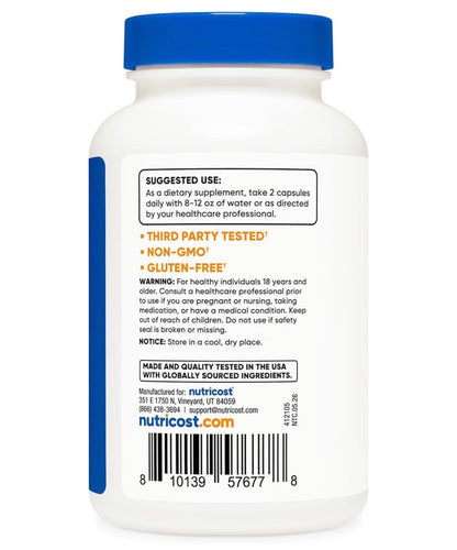 Nutricost Diosmin with Hesperidin 1000mg Complex | 500mg of Diosmin & 500mg of Hesperidin | Supports Healthy Blood Flow in the Legs & Throughout the Body | Supports Blood Vessel Integrity & Cardiovascular Health | 120 Capsules; Exp 06/2029