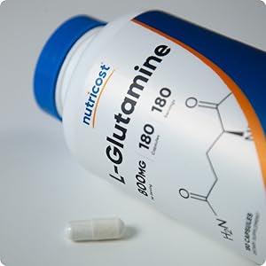 Nutricost L-Glutamine 800mg | 180 Servings | Supports Muscle Growth and Recovery, Digestive Health and Provides Fuel for Activity | 180 Capsules, Exp 11/2026
