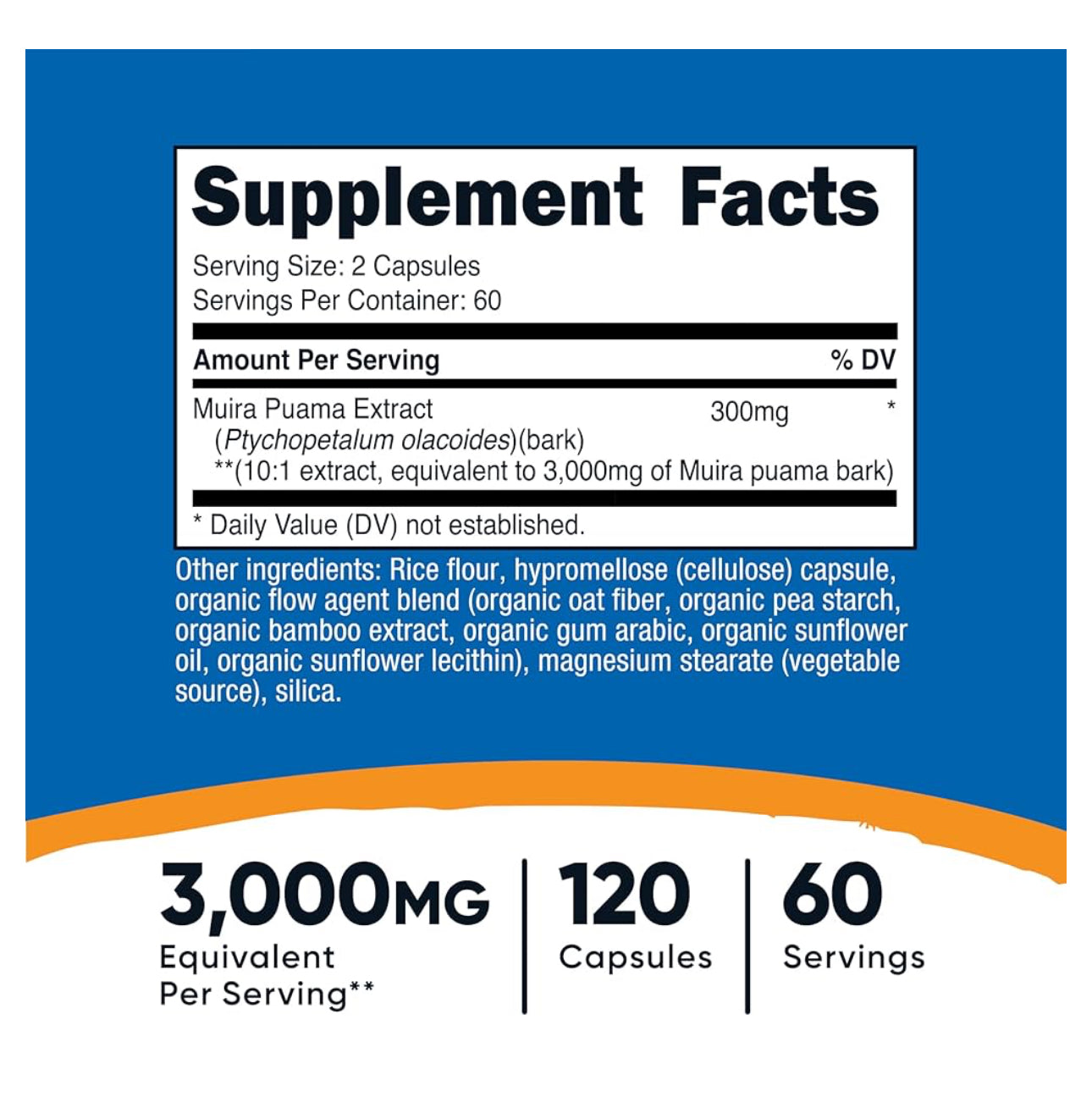 Nutricost Muira Puama Extract 3,000mg Equivalent | Sexual Tonic For Men & Women | Enhances Sexual Virility & Boosts Performance | 120 Capsules; Exp 07/2028