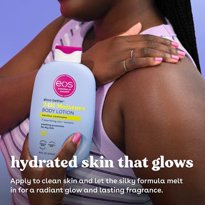 EOS Shea Better 24HR Moisture Vanilla Cashmere Body Lotion | Moisturizing 𝐋𝐨𝐭𝐢𝐨𝐧 | 16 fl.oz (473 ml)
