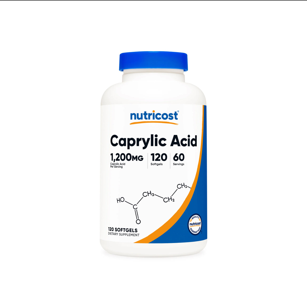 Nutricost Caprylic Acid 1200 mg | Energy & Metabolism | Promotes Gut Health | 120 Softgels; Exp 12/2026