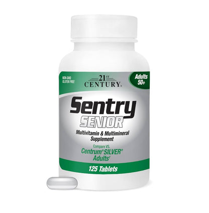 21st Century Sentry Senior Multivitamin & Multimineral | With Lutein, Lycopene & Over 25 Daily Essentials For Adults 50+ | A-Z Multivitamin| Similar to Centrum Silver Adults | 125 Tablets; Exp 03/2028