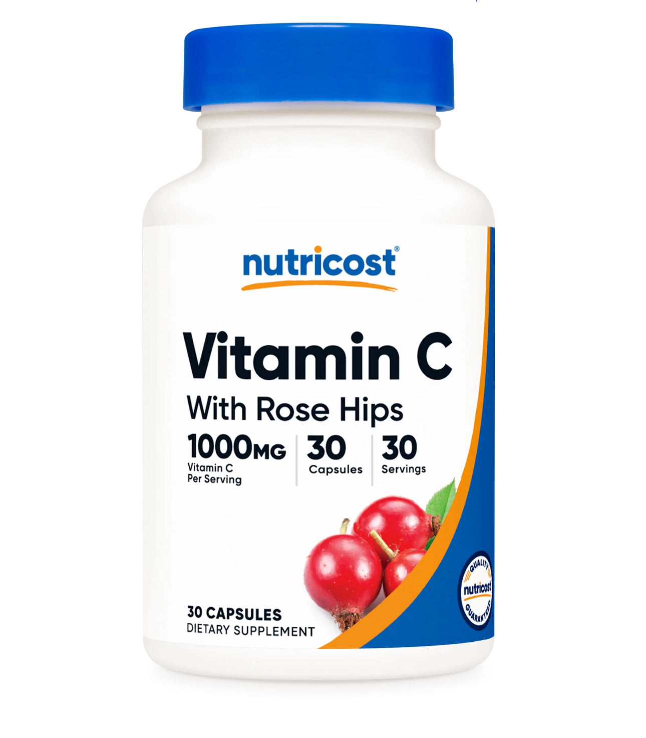 Nutricost Vitamin C 1000mg with Rose Hips | Powerful Antioxidant | Boosts Immune Health | 30 Capsules;  Exp 07/2027