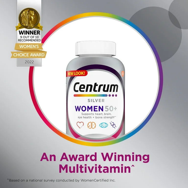 Centrum Silver Womens 50+ | Complete Multivitamin for Women Over 50 | 65 Tablets, Exp 07/2027