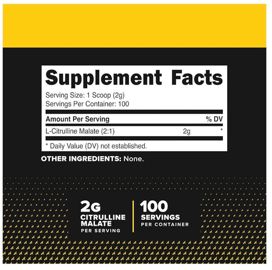 PrimaForce Pure L-Citrulline Malate 2g Powder | 100 Servings | Supports Protein Metabolism | Healthy Immune System Function | 7.1oz (200g); Exp 10/2028