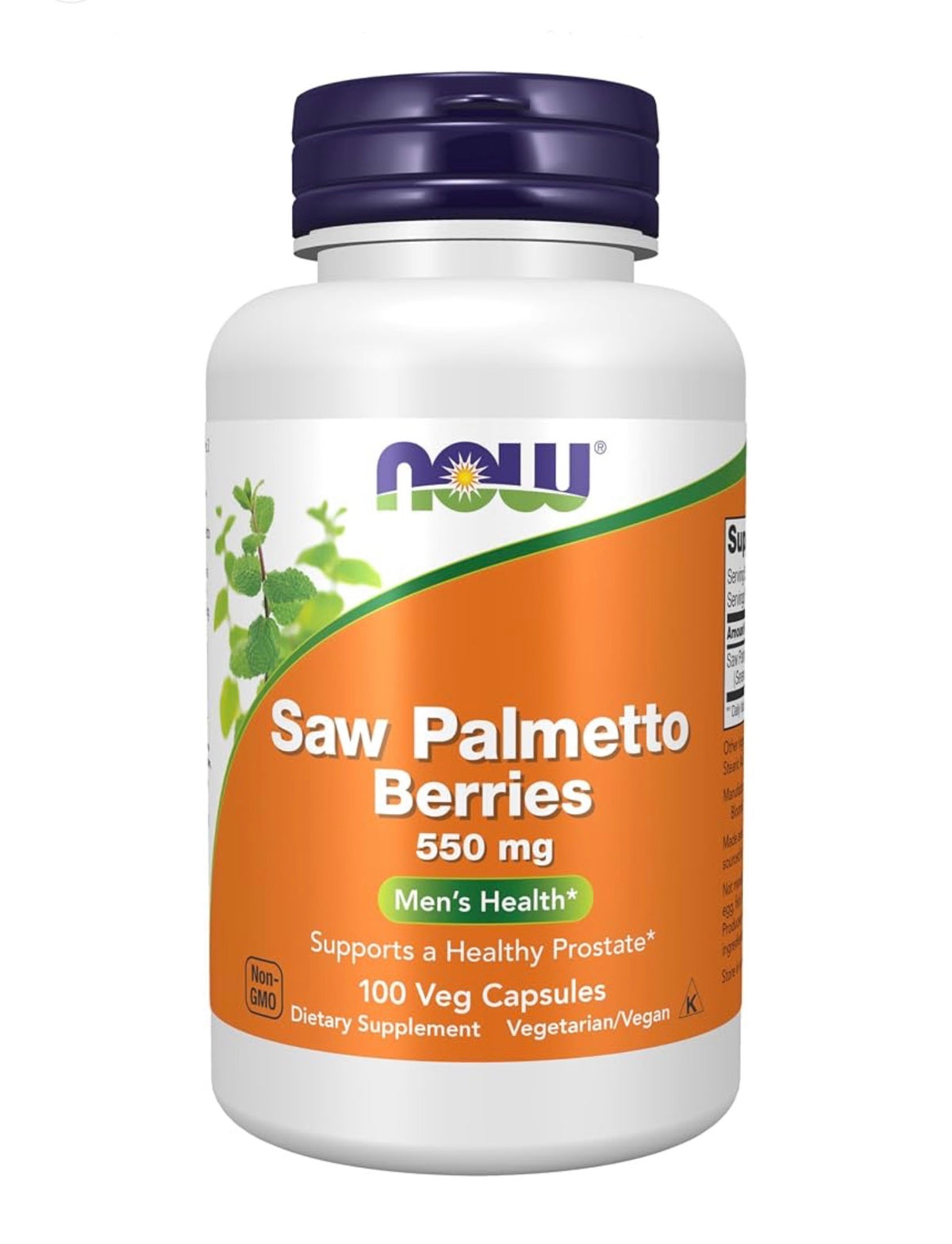 NOW Saw Palmetto Berries 550mg | Serenoa repens | Supports a Healthy Prostate | 100 Capsules; Exp 03/2029