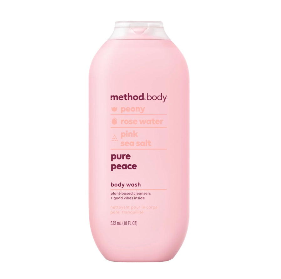 Method Pure Peace Body Wash | Peony, Rose Water & Pink Sea Salt | 18oz/532ml