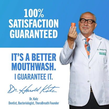 Therabreath Fresh Breath Oral Rinse | Mouth Wash for Bad Breath | Dentist Formulated | Alcohol-Free | 𝟐𝐱 𝐑𝐞𝐠𝐮𝐥𝐚𝐫 𝐒𝐢𝐳𝐞 | Invigorating Icy Mint ~ 33.8fl.oz/1 litre; Exp 08/2028 *𝐁𝐢𝐠 𝐬𝐢𝐳𝐞