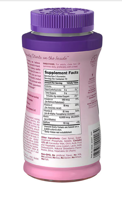 Nature’s Bounty Advanced Hair, Skin & Nails Gummies | 6000 mcg Biotin | 140 Gummies, Exp 08/2026