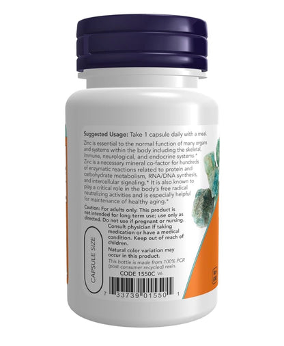 NOW Zinc Picolinate 50mg | Supports Enzyme Functions & Hormone Balance | Immune Support | 60 Capsules; Exp 03/2031