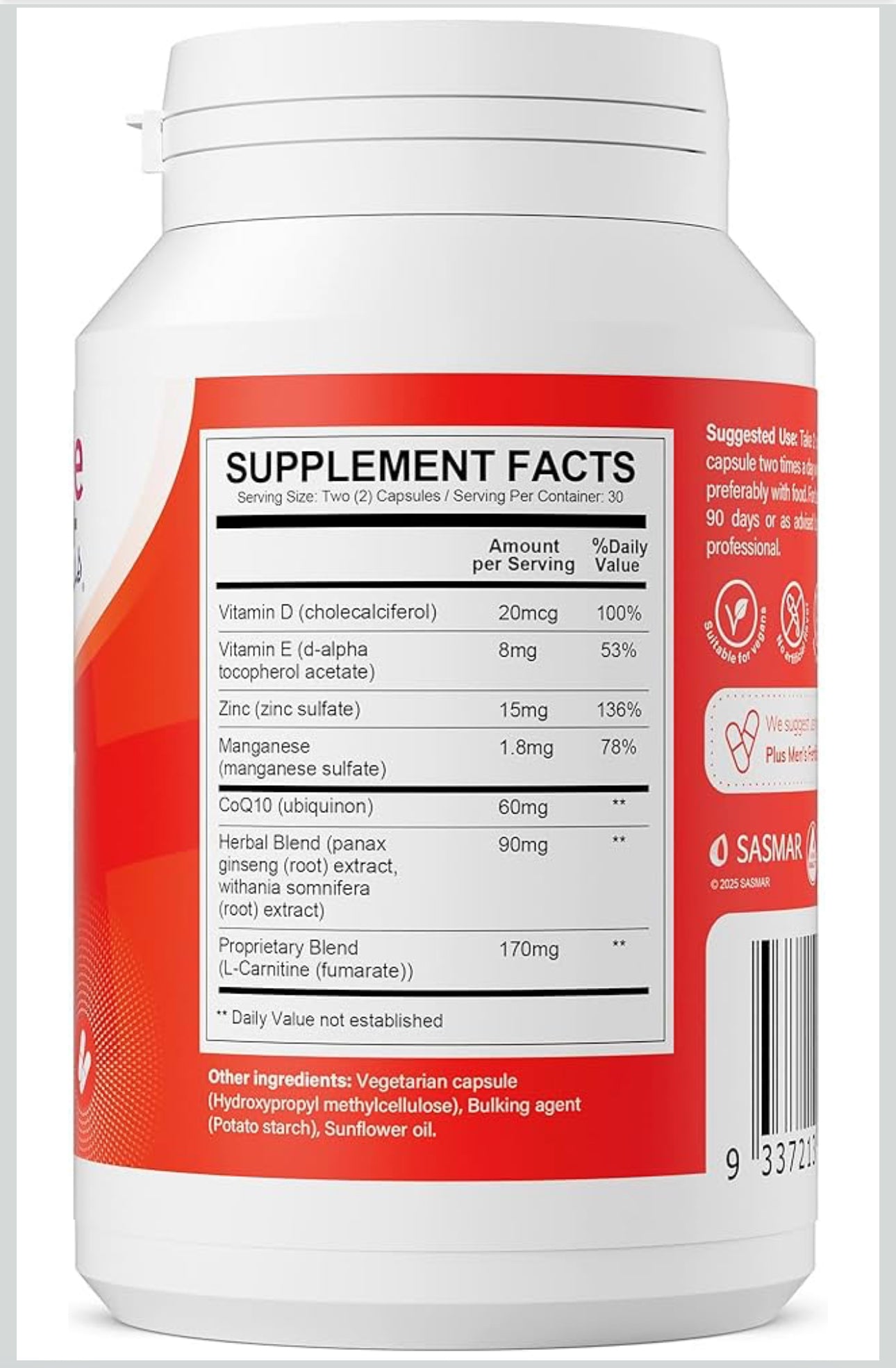 CONCEIVE PLUS Motility Support for Men | Formulated to Boost Sperm Volume & Motility | Vitamin D, Vitamin E, Zinc, Spermidine, Antioxidants | Enhances Sex Drive | 60 Capsules; Exp 11/2028 (New Look)