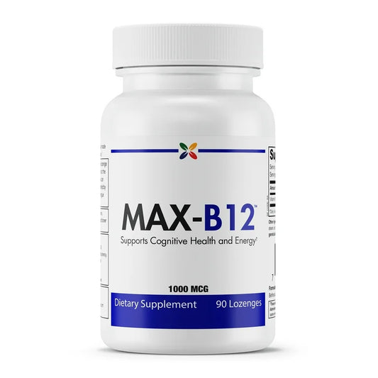 Stop Aging Now - MAX-B12 Vitamin B12 1000mcg (Methylcobalamin) | Supports Cognitive Health and Energy | 90 Lozenges; Exp 03/2026