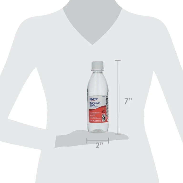 Equate Magnesium Citrate Saline Laxative | Relieves of Occasional Constipation | Cherry Flavor ~ 10oz/296ml; Exp 05/2029