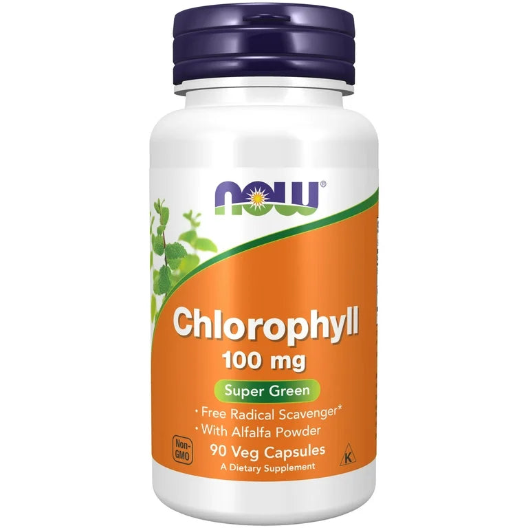 Now Chlorophyll Concentrate 100 mg with Alfalfa | Internal Deodorant | Controls Body Odor | Supports Collagen Synthesis for Healthy Skin | 100 Capsules; Exp 01/2028