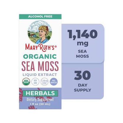MaryRuth's Sea Moss Liquid Drops | Organic Irish Moss Chondrus Crispus, | Sugar Free, Unflavored | 30ml; Exp 06/2027