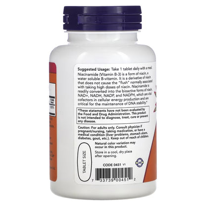 NOW Niacinamide 1000mg Vitamin B3 | No Flush | Supports Energy Production | 90 Tablets; Exp 02/2028