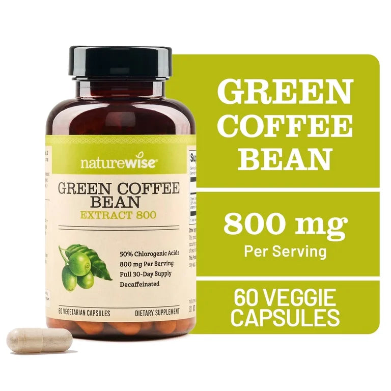 NatureWise Green Coffee Bean Extract 800mg | 60 Capsules; Exp 05/2028