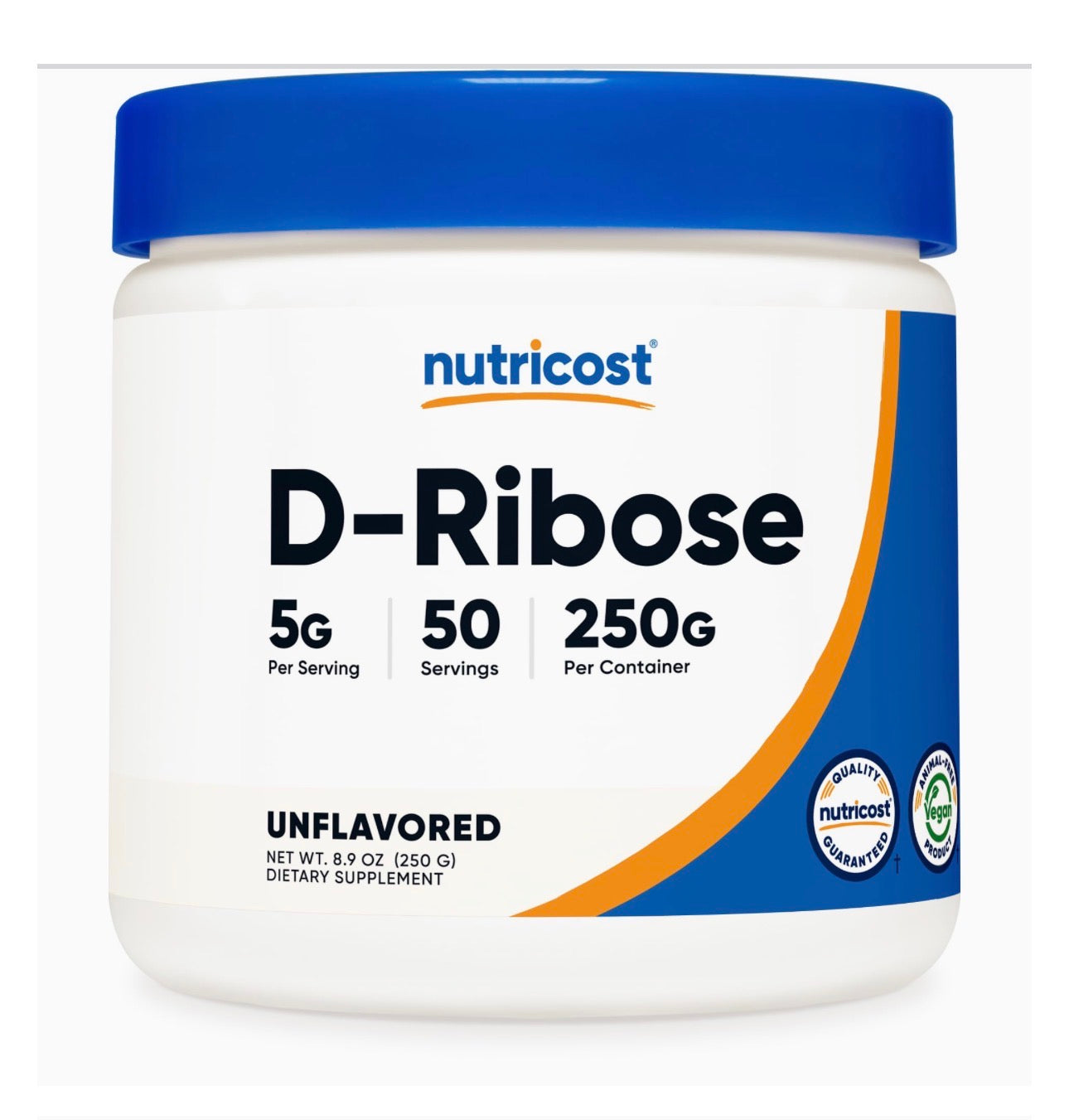Nutricost's Pure D-Ribose Powder | Supports Energy Production in Your Heart & Muscle | Promotes Muscle Recovery after Exercise | 250g; Exp 03/2028