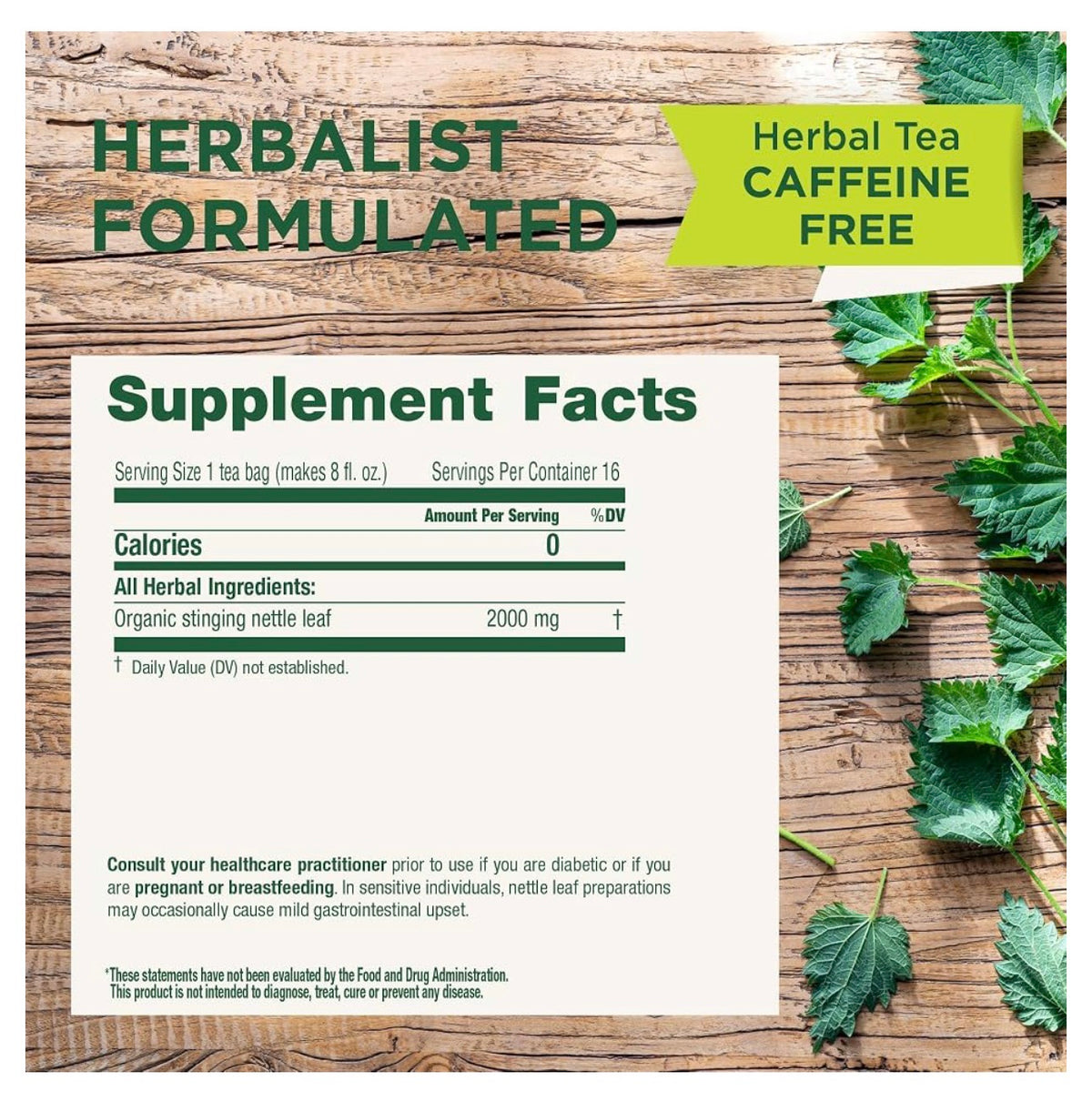 Traditional Medicinals Organic Nettle Leaf Tea | Supports Joint Health & Overall Wellness | 16 Tea Bags; Exp 12/2028