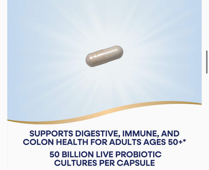 Nature’s Way Fortify Extra Strength Probiotic for Age 50+ | 50 Billion Live Cultures, 11 Strains | with Prebiotics | Supports Digestive Health, Immune Support & Colon Health | 30 Capsules Exp 03/2026