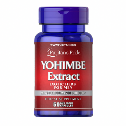 Puritan’s Pride Yohimbine Extract 250mg | Boosts Libido & Sexual Performance in Men | 50 Rapid Release Capsules; Exp 08/2027