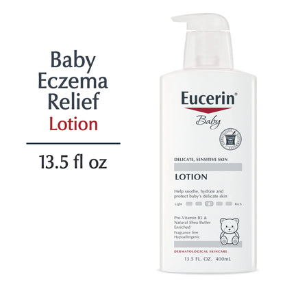 Eucerin Baby Lotion | Delicate, Sensitive Skin | Fragrance Free, 13.5fl.oz/400ml