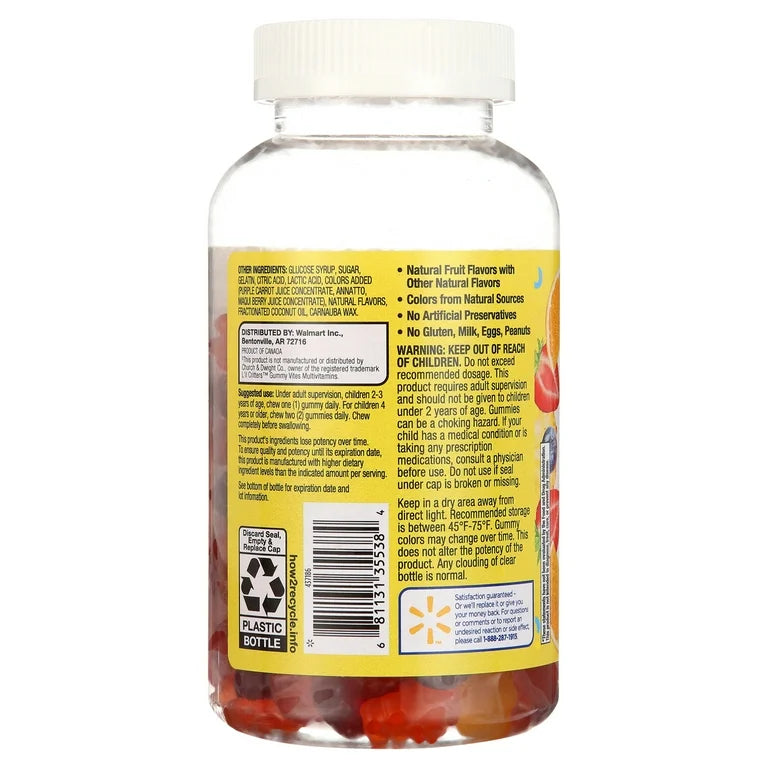 Equate Kids Multivitamin Gummies |  Children Multivitamin for General Health & Immune Boosting | Similar to L'il Critters Gummy Vites Multivitamins | 190 Gummies; Exp 12/2026