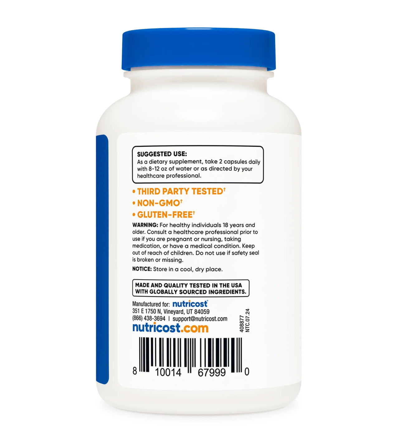 Nutricost White Willow Bark 1200mg | Natural Source of Salicin | Temporary Relief from Minor Pain of Overexertion | Soothing Comfort For Sore Joints and Muscles | 120 Capsules; Exp 08/2027