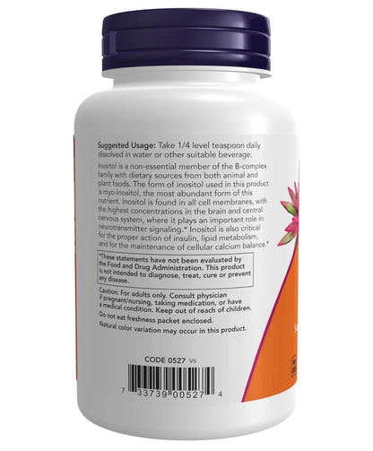 NOW Pure Myo-Inositol Powder | 730mg Myo-Inositol Per Serving | 155 Day Supply | Supports Healthy Membrane Function & Neurotransmitter Signaling | Cellular Health | 4oz/113g; Exp 05/2031