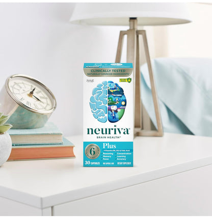 Schiff’s NEURIVA Plus | Brain Supplement for Memory and Focus with Vitamins B6, B12, Phosphatidylserine | Nootropics for Concentration for Mental Clarity, Cognitive Enhancement | 30 Capsules; Exp 07/2026
