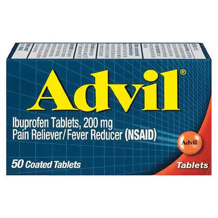 Advil Ibuprofen Tablets 200mg Pain Reliever/Fever Reducer, | 50 Coated Tablets Exp 10/2025