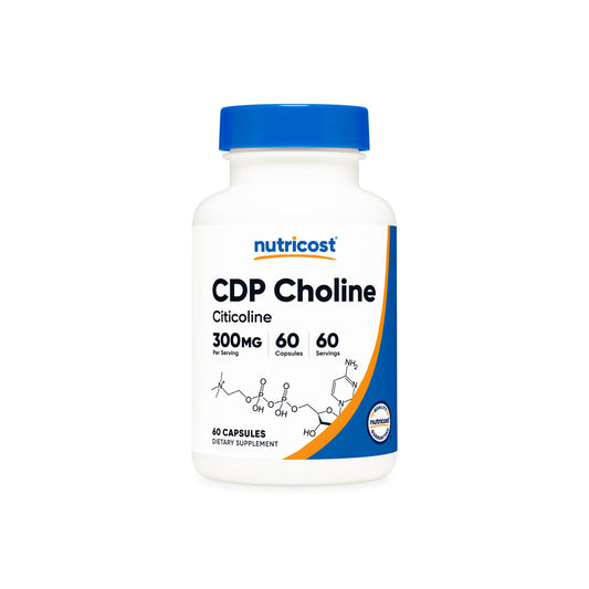Nutricost Citicoline 300mg (CDP-Choline) | Enhances Cognitive & Memory Function | 60 Capsules; Exp 03/2027