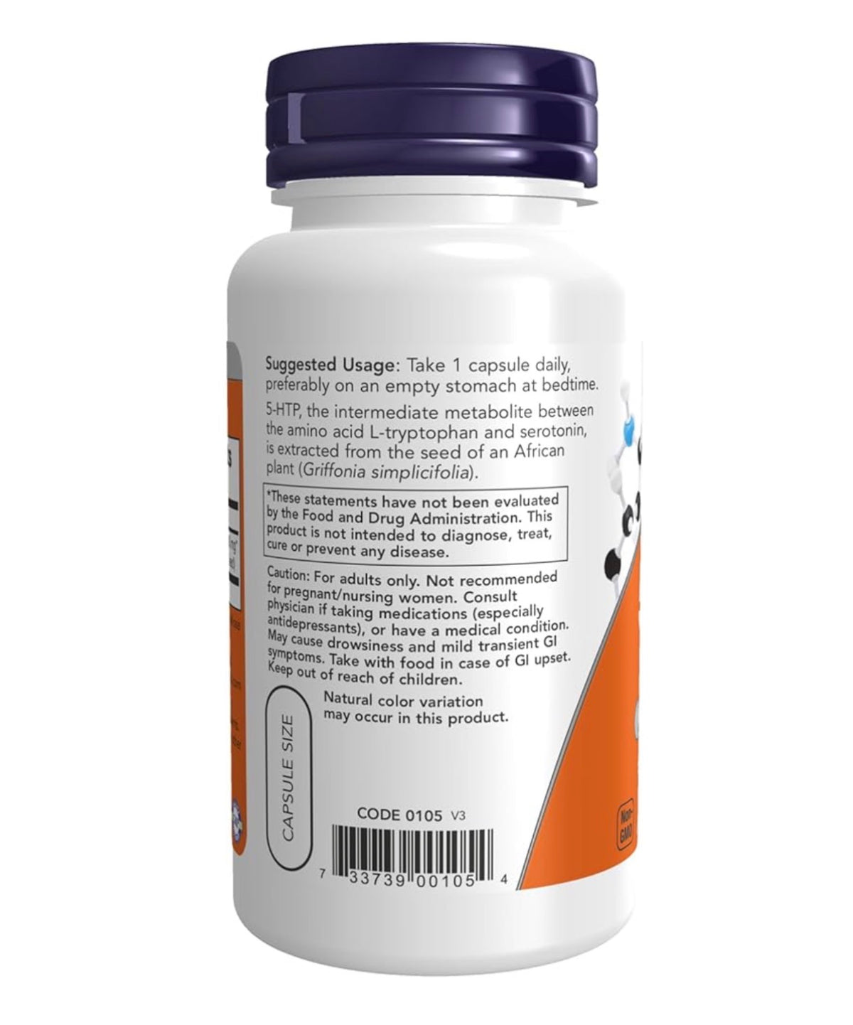 NOW 5-HTP 100mg (5-hydroxytryptophan) | Mood Support | Neurotransmitter Support | 60 Capsules; Exp 03/2031