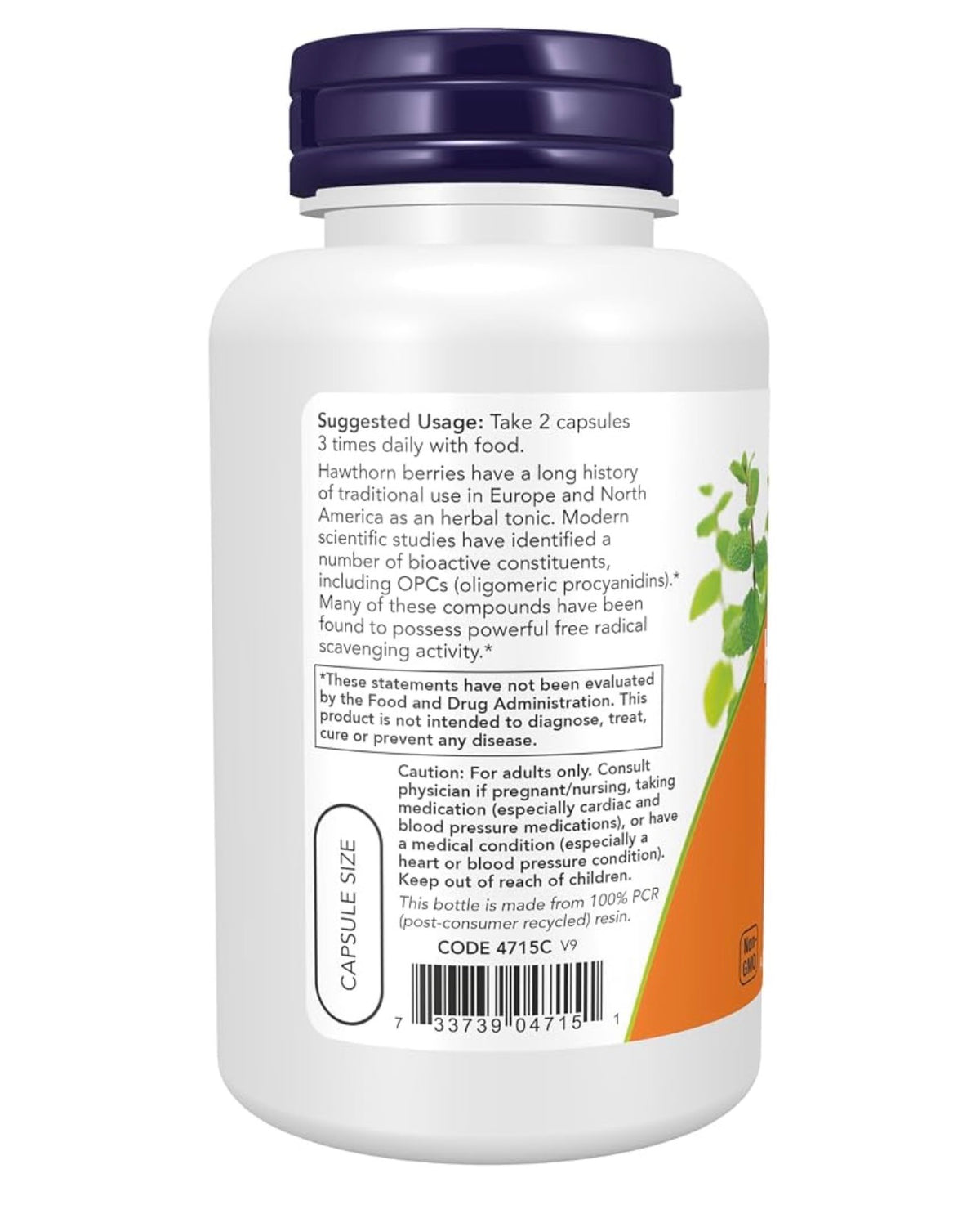 NOW Hawthorn Berry 540mg | Free Radical Scavenger | 100 Capsules; Exp 03/2029