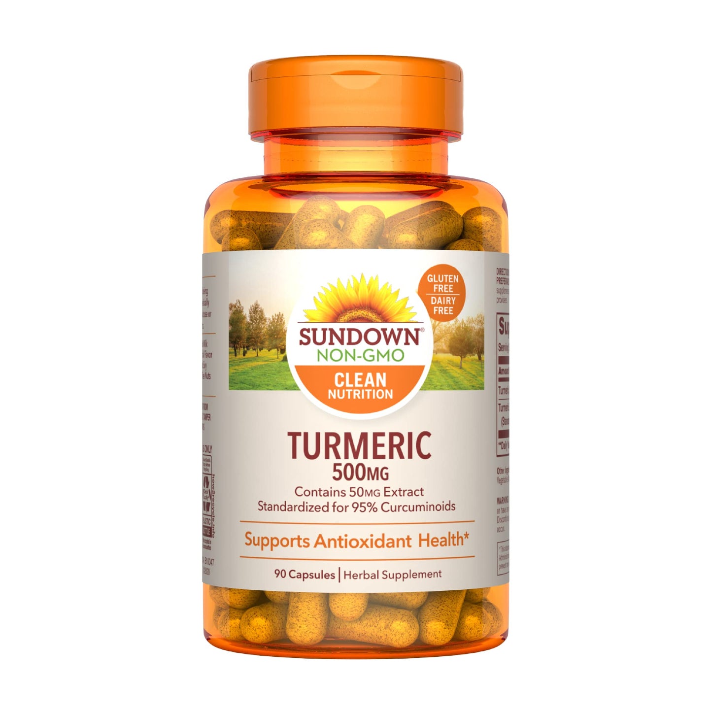 Sundown Turmeric 500 mg | 90 Day Supply | Supports Antioxidant Health | Anti-Inflammatory | 90 Capsules, Exp 01/2026