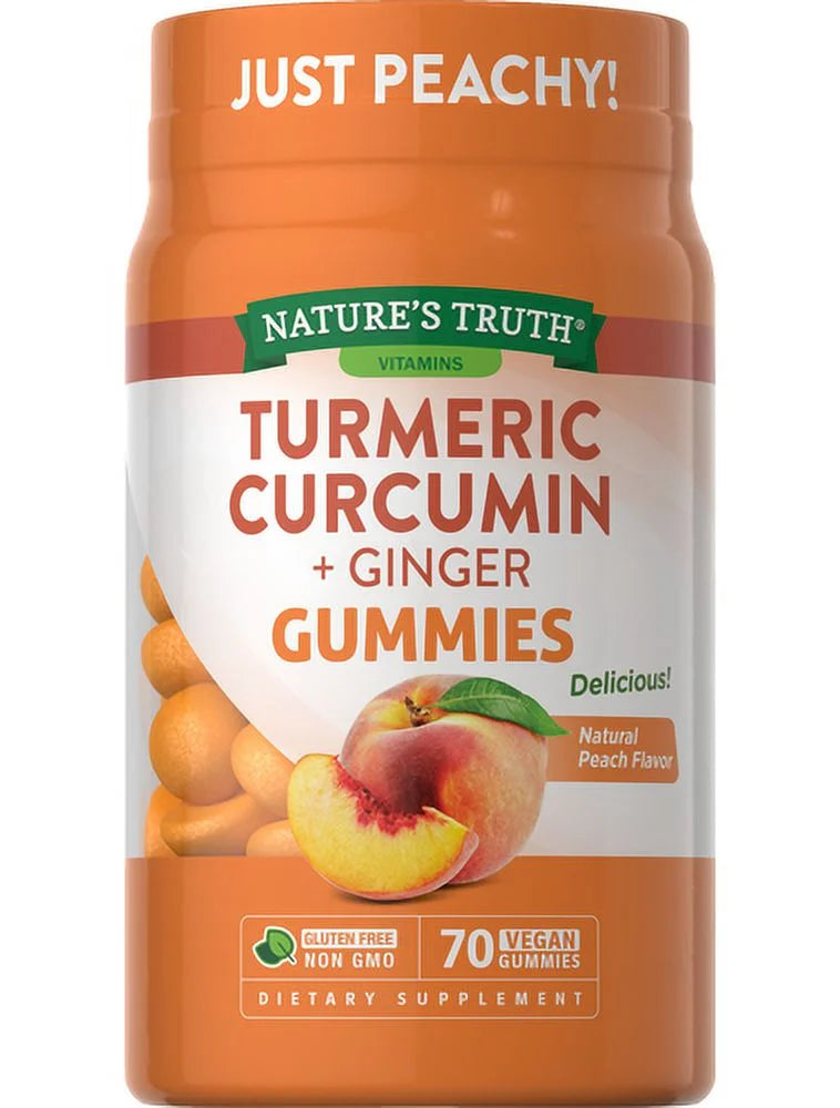 Nature's Truth Turmeric Curcumin + Ginger Gummies - 70 Vegan Gummies Exp 10/2025