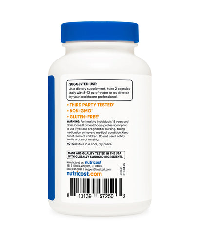 Nutricost Betaine Anhydrous 1500mg (TMG) | Supports Healthy Liver Function, Detoxification & Normal Homocysteine Levels | 120 Servings | 120 Capsules; Exp 03/2028